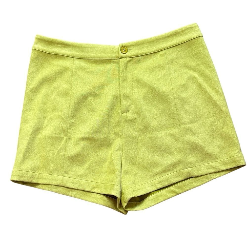 Kori Lime Green Faux Suede Shorts